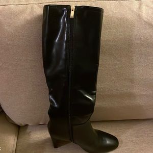 Black Knee High Heeled Boots